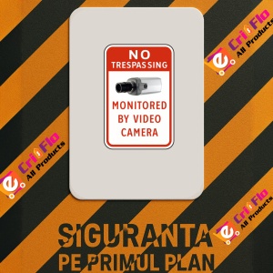 Indicator Monitored By Video Camera Sign, Sticker autocolant - Img 2
