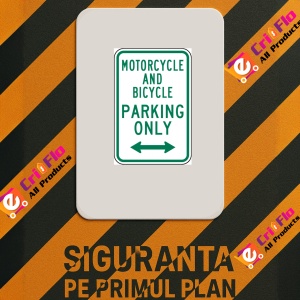 Indicator Motorcycle and Bicycle Parking Only Sign, Sticker autocolant - Img 2