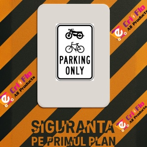 Indicator Motorcycle and Bike Parking Only Sign, Sticker autocolant - Img 2