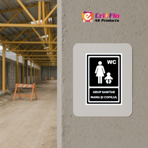 Indicator Negru pentru grup sanitar mama si copilul, Sticker autocolant - Img 5