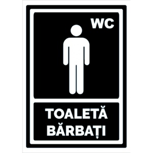 Indicator Negru pentru toaleta barbati, Sticker autocolant