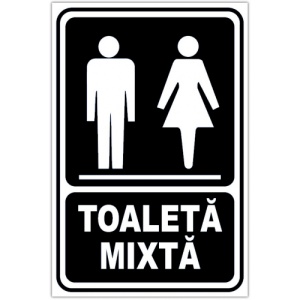 Indicator Negru toaleta mixta, Sticker autocolant