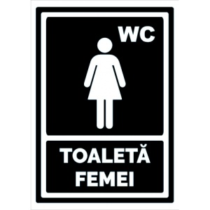 Indicator Negru toaleta pentru femei, Sticker autocolant