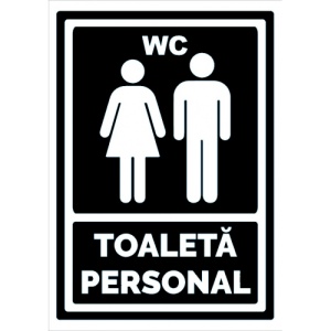 Indicator Negru toaleta personal, Sticker autocolant