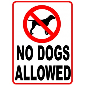 Indicator No Dogs Allowed Sign, Sticker autocolant