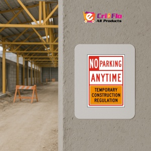 Indicator No Parking Anytime Temporary Construction Regulation Sign, Sticker autocolant - Img 5