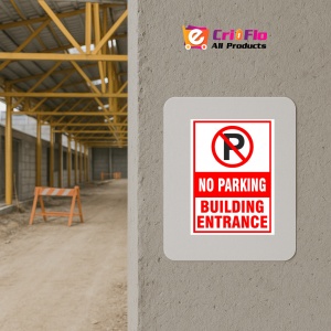 Indicator No Parking building entrance Sign, Sticker autocolant - Img 5