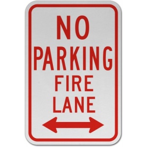 Indicator No Parking Fire Lane Double Arrow Sign, Sticker autocolant