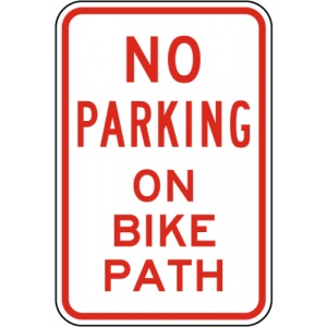 Indicator No Parking on Bike Path Sign, Sticker autocolant