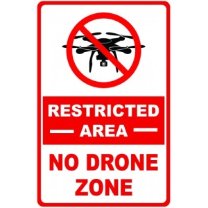 Indicator No restricted area no drone zone sign, Sticker autocolant