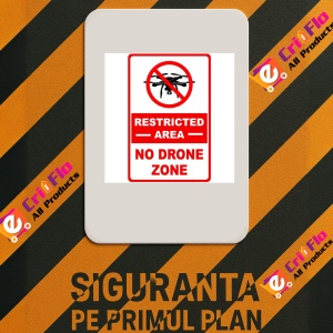Indicator No restricted area no drone zone sign, Sticker autocolant - Img 2
