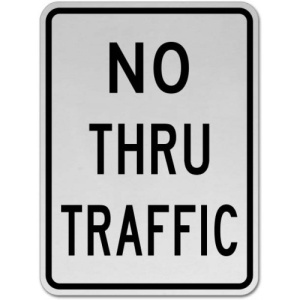 Indicator No Thru Traffic Sign, Sticker autocolant