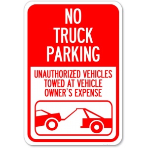 Indicator No truck parking sign, Sticker autocolant