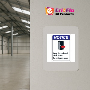 Indicator Noticeː Keep Door Closed At All Times Do Not Prop Open, Sticker autocolant - Img 3