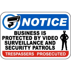 Indicator Notice Business Is Protected By Video Surveillance Sign, Sticker autocolant