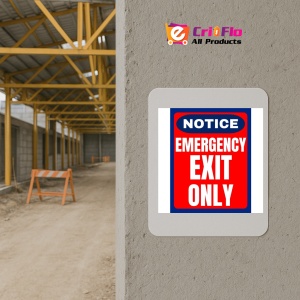 Indicator Notice emergency exit only signs, Sticker autocolant - Img 5