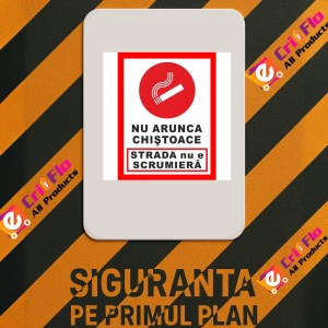 Indicator Nu arunca chistoace strada nu e scrumiera, Sticker autocolant - Img 2