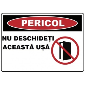 Indicator Nu deschideti aceasta usa, Sticker autocolant