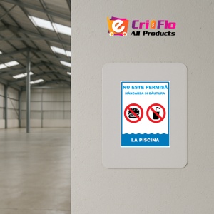 Indicator Nu este permisa mancarea si bautura la piscina, Sticker autocolant - Img 3