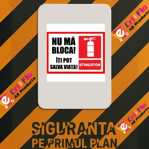 Indicator Nu ma bloca iti pot salva viata stingator, Sticker autocolant - Img 2