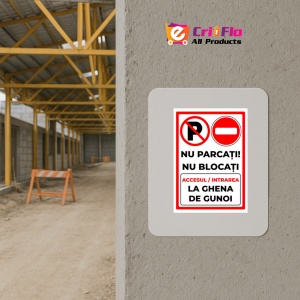 Indicator Nu Parcati Nu Blocati Accesul Intrarea La Ghena de Gunoi, Sticker autocolant - Img 5