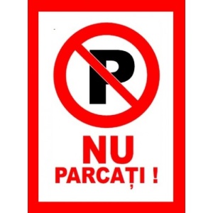 Indicator Nu parcati v1, Sticker autocolant