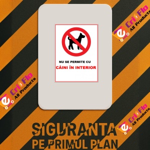 Indicator Nu se permite cu caini in interior, Sticker autocolant - Img 2