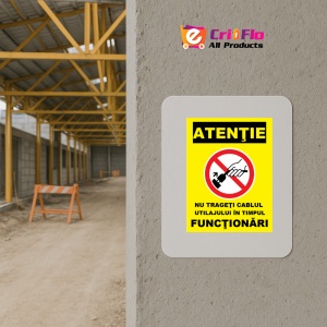 Indicator Nu trageti cablul utilajului in timpul functionari, Sticker autocolant - Img 5
