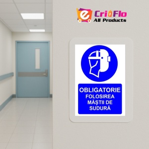 Indicator Obligatorie folosirea mastii de sudura indicator de obligativitate, Sticker autocolant - Img 5