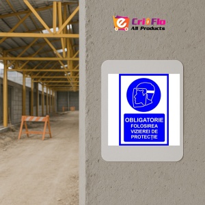 Indicator Obligatorie folosirea vizierei de protectie, Sticker autocolant - Img 5