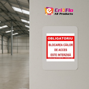 Indicator Obligatoriu blocarea cailor de acces este interzisa, Sticker autocolant - Img 3