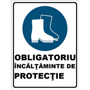 Indicator Obligatoriu incaltaminte de protectie, Sticker autocolant