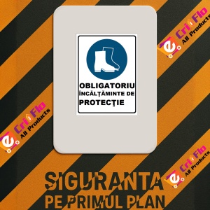 Indicator Obligatoriu incaltaminte de protectie, Sticker autocolant - Img 2