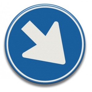 Indicator Ocolire prin dreapta, Sticker autocolant