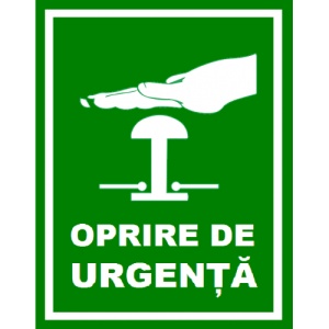 Indicator Oprire de urgenta, Sticker autocolant