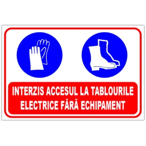 Indicator Panou interzis accesul la tablourile electrice fara echipament, Sticker autocolant