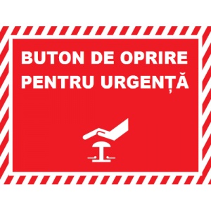 Indicator Pentru buton de oprire pentru urgenta, Sticker autocolant