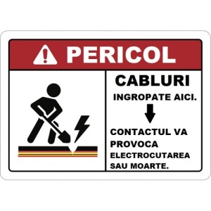 Indicator Pentru cabluri ingropate, Sticker autocolant