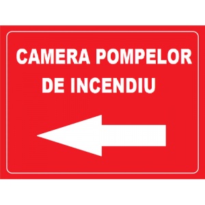 Indicator Pentru camera pompelor de incendiu spre stanga, Sticker autocolant