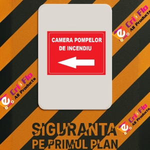 Indicator Pentru camera pompelor de incendiu spre stanga, Sticker autocolant - Img 2