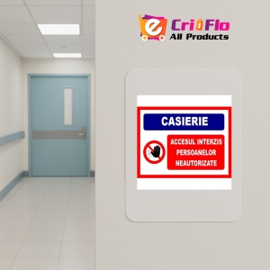 Indicator Pentru casierie accesul interzis persoanelor neautorizate, Sticker autocolant - Img 4