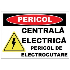 Indicator Pentru centrala electrica pericol de electrocutare, Sticker autocolant