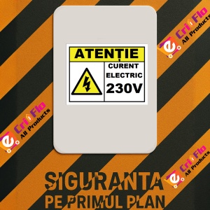 Indicator Pentru curent electric 230V, Sticker autocolant - Img 2