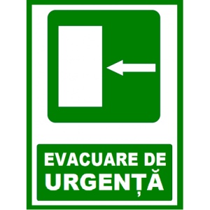 Indicator Pentru evacuare de urgenta la stanga, Sticker autocolant