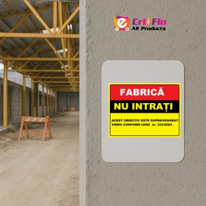 Indicator Pentru fabrica nu intrati obiectiv video, Sticker autocolant - Img 5