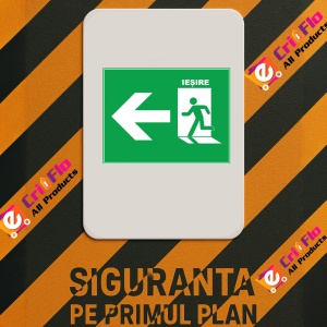 Indicator Pentru iesire de siguranta cu directia la stanga, Sticker autocolant - Img 2