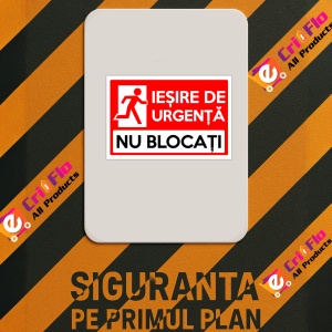 Indicator Pentru iesire de urgenta nu blocati, Sticker autocolant - Img 2