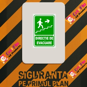 Indicator Pentru iesire de urgenta scari dreapta in sus, Sticker autocolant - Img 2