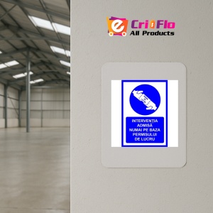 Indicator Pentru interventia admisa numai pe baza permisului de lucru, Sticker autocolant - Img 3