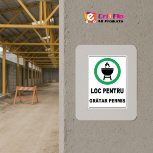 Indicator Pentru loc pentru gratar permis, Sticker autocolant - Img 5